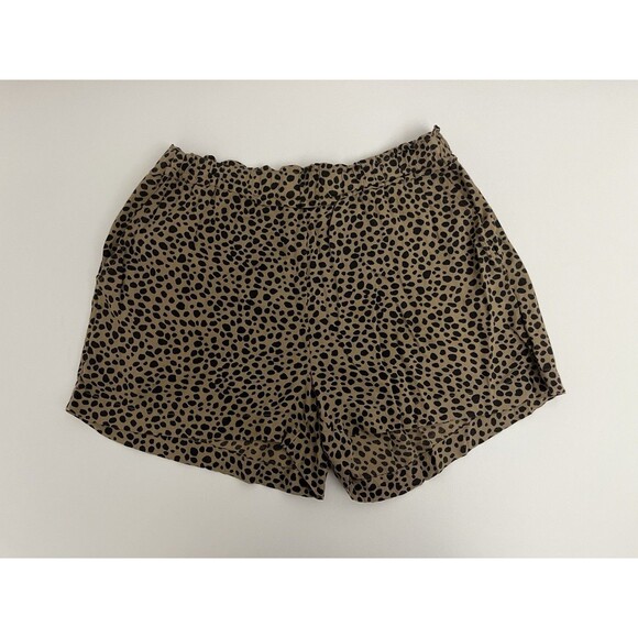 Aerie Women Cheetah Print Pull-on Elastic Waist Shorts Size XS /TP With Pockets - Picture 2 of 10